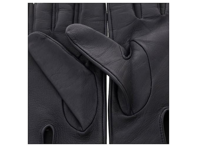 Autre Marque Dents Lederhandschuhe Blau Marineblau - Ansicht 7