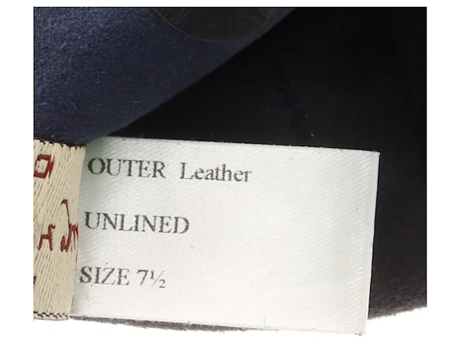 Autre Marque Dents Lederhandschuhe Blau Marineblau - Ansicht 9