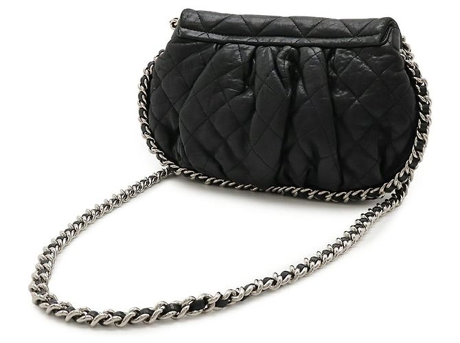 Borsa a tracolla Chanel Matelassé in pelle d'agnello con catena Nero - vista 2
