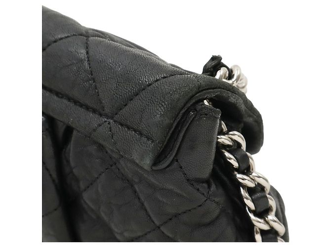 Borsa a tracolla Chanel Matelassé in pelle d'agnello con catena Nero - vista 4