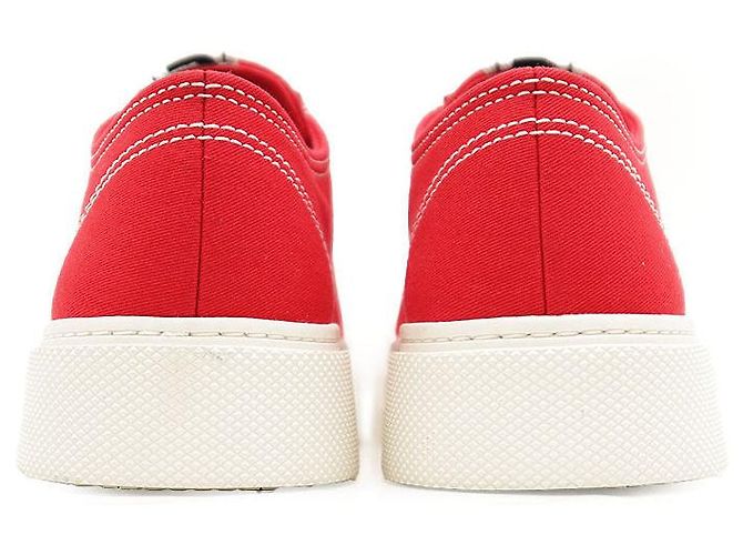 Sneakers in cotone Miu Miu Bianco Rosso - vista 5