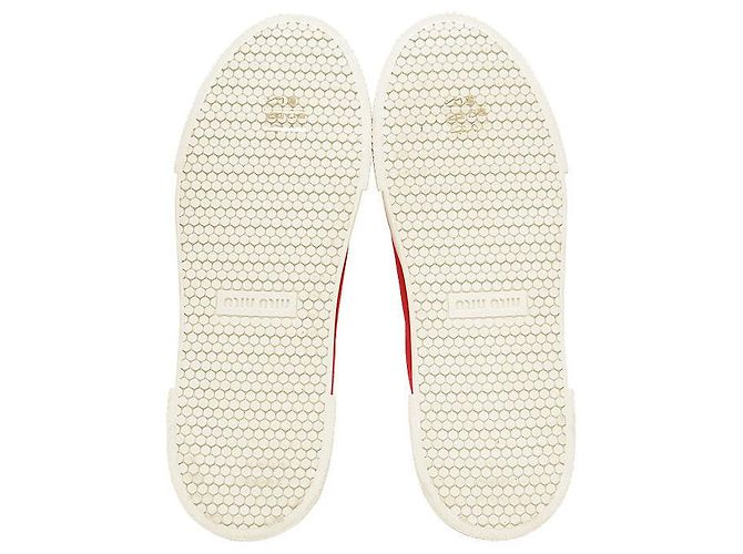Sneakers in cotone Miu Miu Bianco Rosso - vista 9