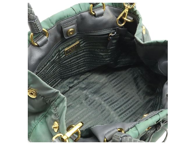 Borsa 2way Prada BN1970 in nylon Marrone - vista 6