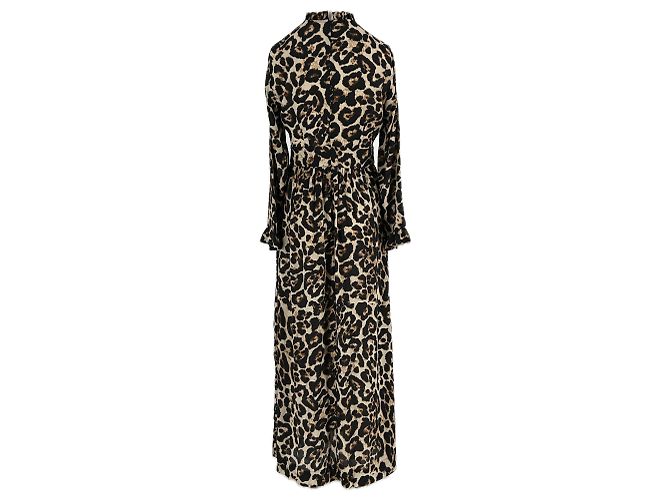 Vestido Baum und Pferdgarten Estampado Leopardo de Seda Marrón Castaño - vista 2