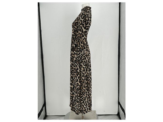 Vestido Baum und Pferdgarten Estampado Leopardo de Seda Marrón Castaño - vista 3