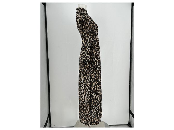 Vestido Baum und Pferdgarten Estampado Leopardo de Seda Marrón Castaño - vista 4