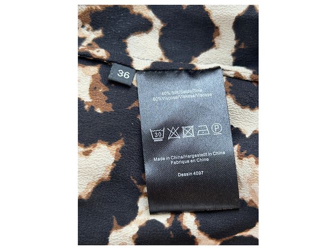 Vestido Baum und Pferdgarten Estampado Leopardo de Seda Marrón Castaño - vista 6