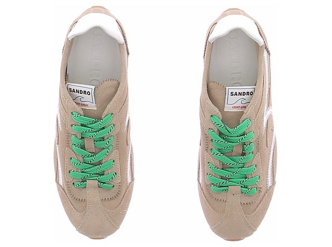 Sneakers Sandro Light Wave in pelle marrone - vista 4
