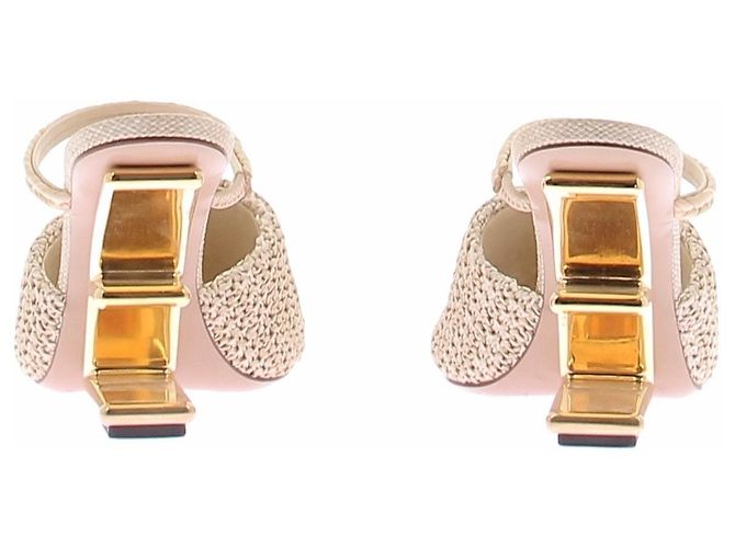 Fendi Sandali First in rafia Beige - vista 7