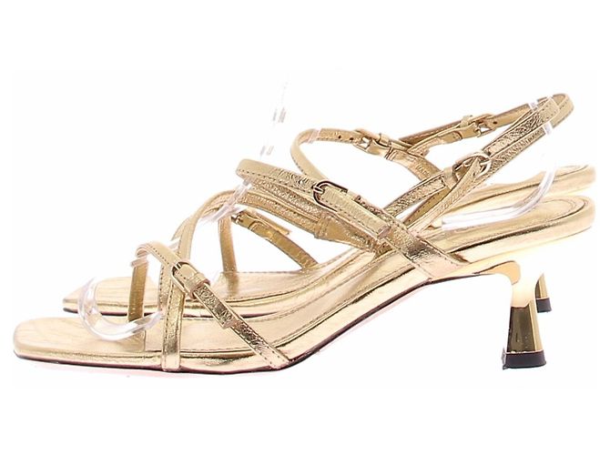 Sandro Riemchensandalen aus Leder Gold Größe 37 Golden - Ansicht 2