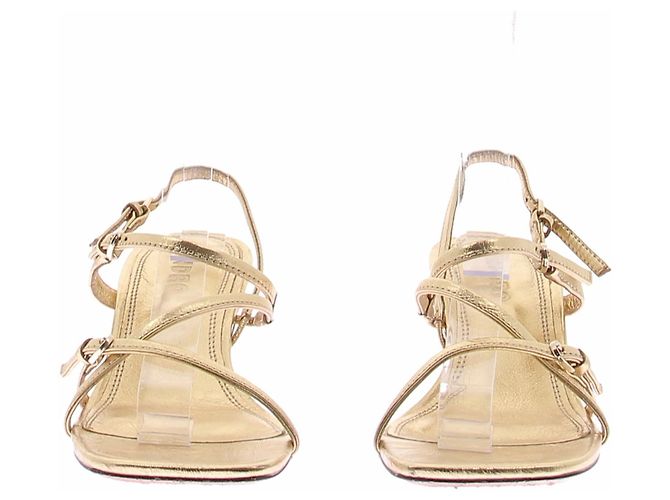 Sandro Riemchensandalen aus Leder Gold Größe 37 Golden - Ansicht 3