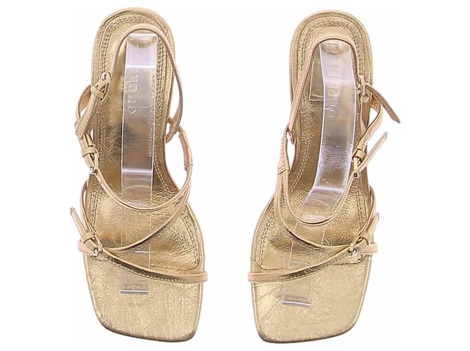 Sandro Riemchensandalen aus Leder Gold Größe 37 Golden - Ansicht 4