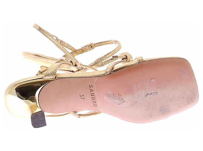 Sandro Riemchensandalen aus Leder Gold Größe 37 Golden - Ansicht 5