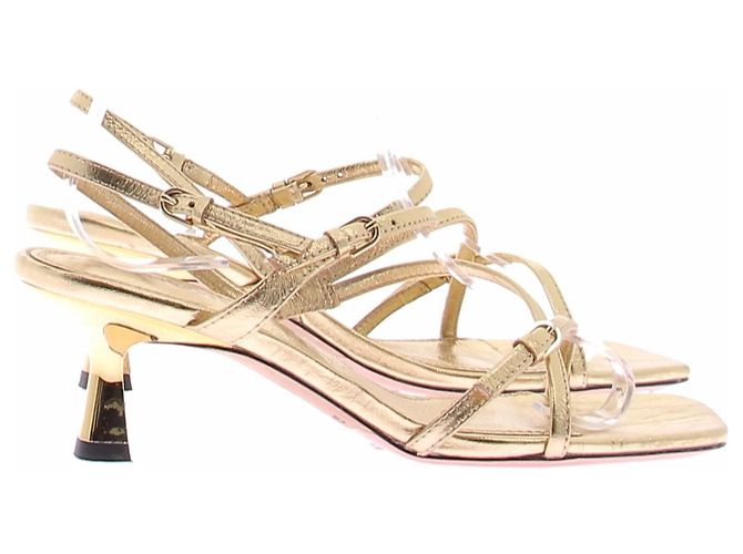Sandro Riemchensandalen aus Leder Gold Größe 37 Golden - Ansicht 6