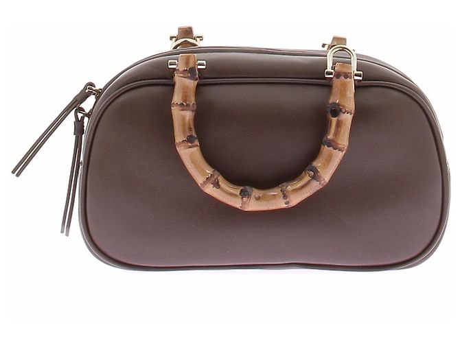 Marc Cain Mini borsa bowling in pelle Marrone - vista 3