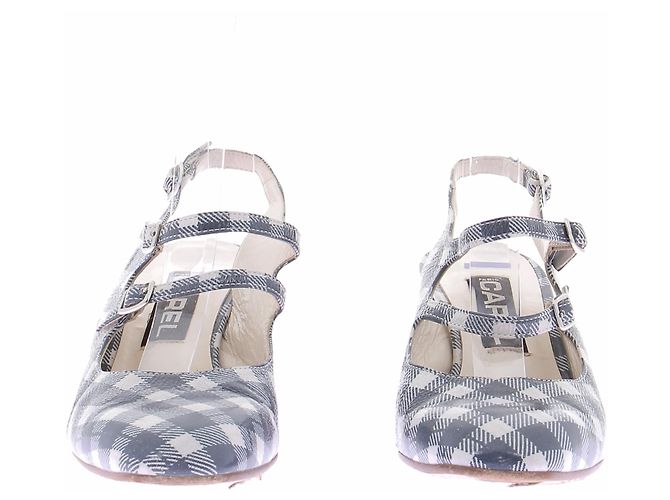 Carel Slingback a quadretti vichy blu - vista 3