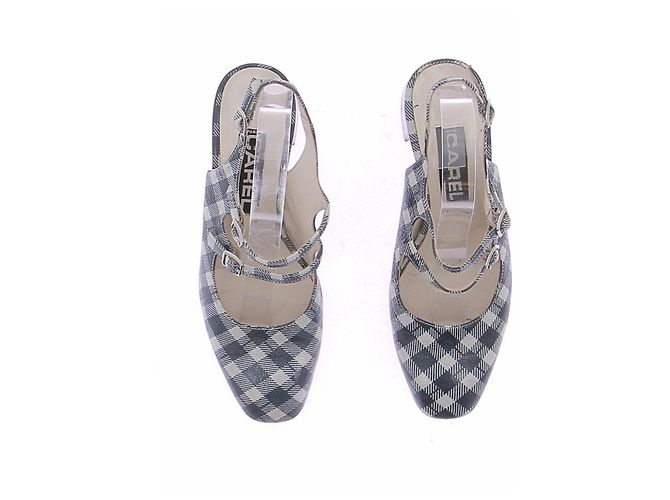 Carel Slingback a quadretti vichy blu - vista 4