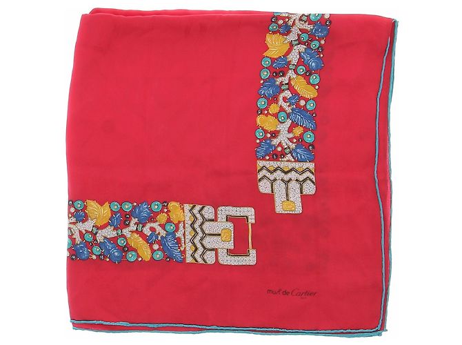 Sciarpa Cartier Must Rossa in Seta Rosso - vista 3