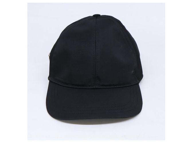 Cappellino da baseball Prada da uomo in Re-Nylon con logo triangolare Nero - vista 2
