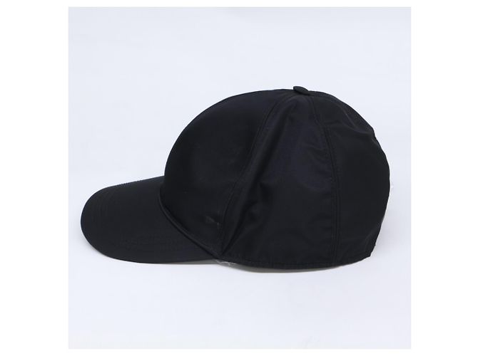 Cappellino da baseball Prada da uomo in Re-Nylon con logo triangolare Nero - vista 3
