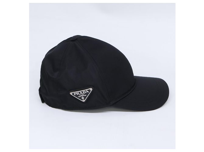 Cappellino da baseball Prada da uomo in Re-Nylon con logo triangolare Nero - vista 5
