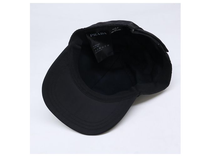 Cappellino da baseball Prada da uomo in Re-Nylon con logo triangolare Nero - vista 8