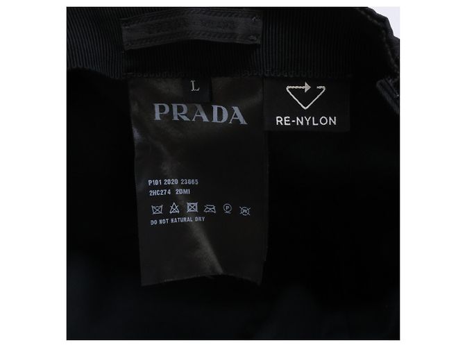 Cappellino da baseball Prada da uomo in Re-Nylon con logo triangolare Nero - vista 9