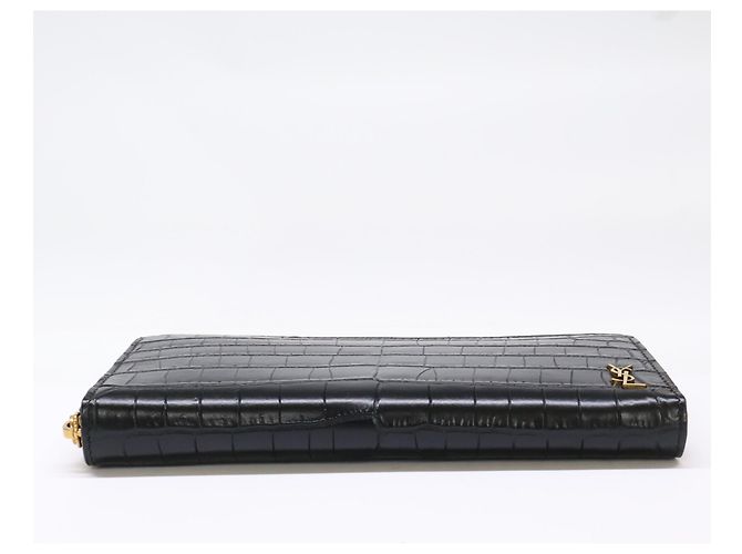 Yves Saint Laurent Tiny Cassandra Leather Wallet Black Golden - view 3