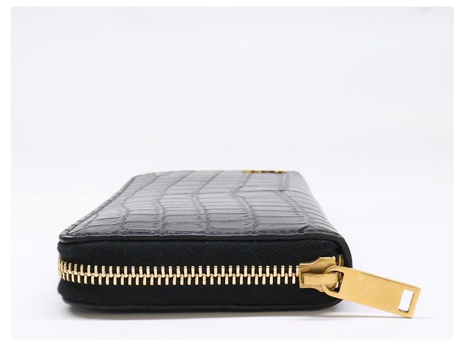 Yves Saint Laurent Tiny Cassandra Leather Wallet Black Golden - view 4
