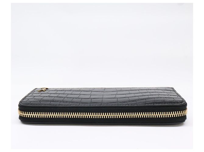 Yves Saint Laurent Tiny Cassandra Leather Wallet Black Golden - view 5