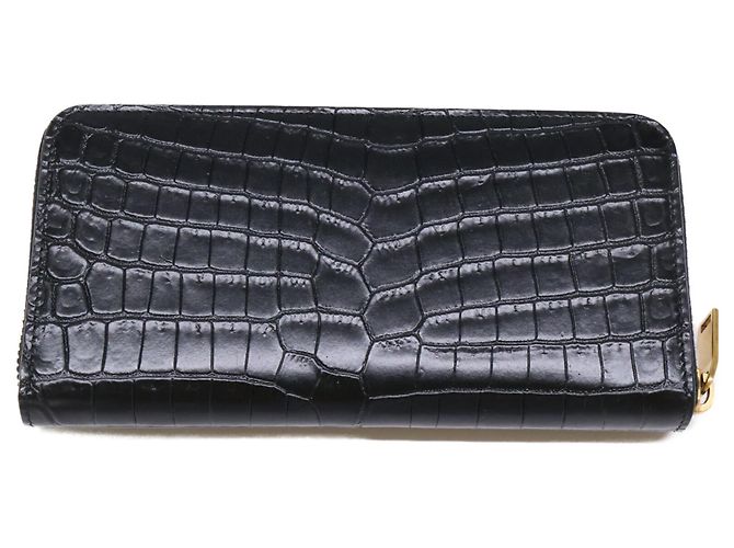 Yves Saint Laurent Tiny Cassandra Leather Wallet Black Golden - view 6
