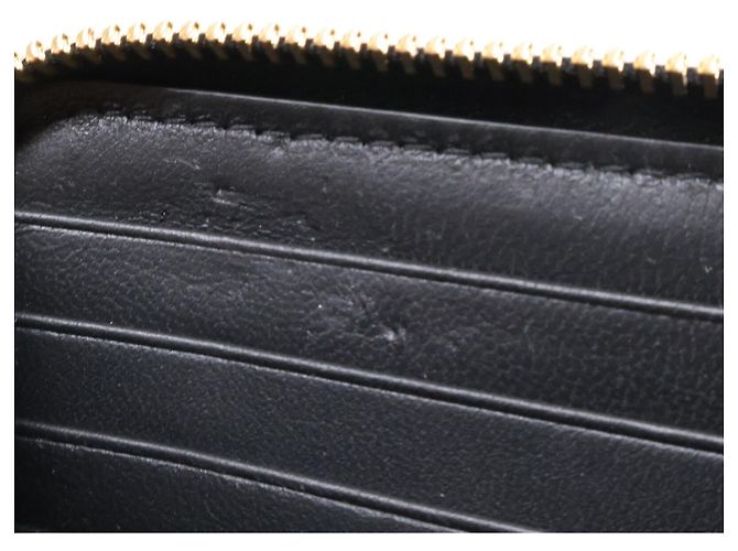 Yves Saint Laurent Tiny Cassandra Leather Wallet Black Golden - view 9