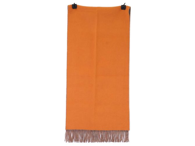 Stola bicolore in cashmere Hermès Marrone Arancione - vista 2