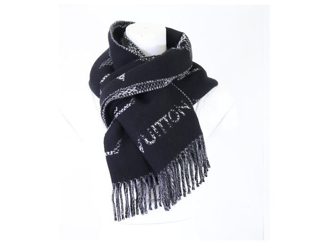 Stola in cashmere a quadri Monogram Louis Vuitton Marrone Nero - vista 2