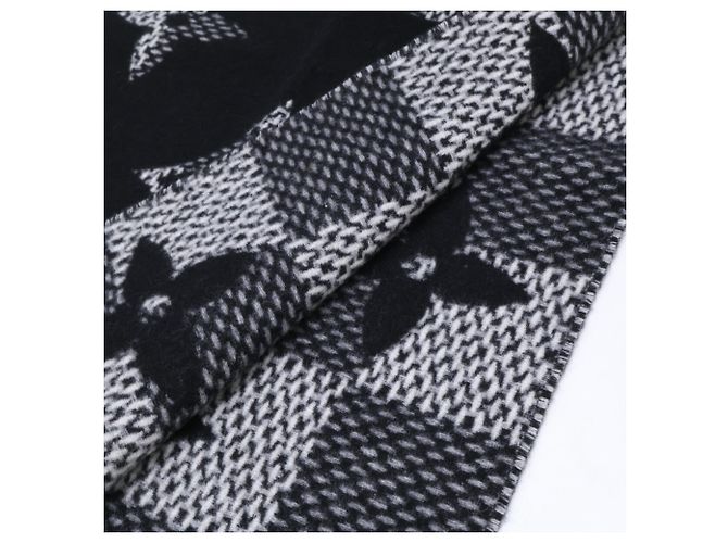 Stola in cashmere a quadri Monogram Louis Vuitton Marrone Nero - vista 5