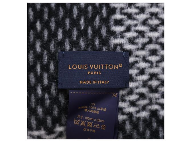 Stola in cashmere a quadri Monogram Louis Vuitton Marrone Nero - vista 7