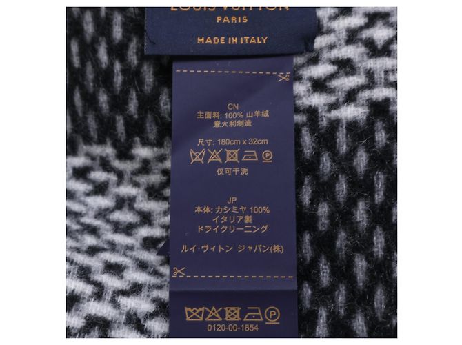 Stola in cashmere a quadri Monogram Louis Vuitton Marrone Nero - vista 8