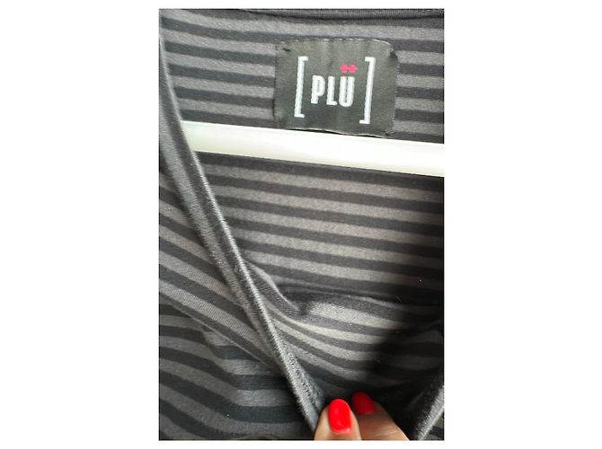 Munthe Plus Simonsen Camiseta PLU de rayas grises manga larga Gris antracita - vista 2