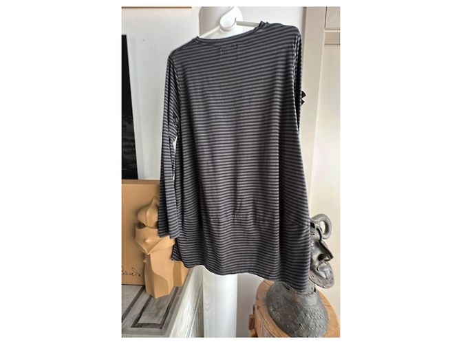 Munthe Plus Simonsen Camiseta PLU de rayas grises manga larga Gris antracita - vista 6