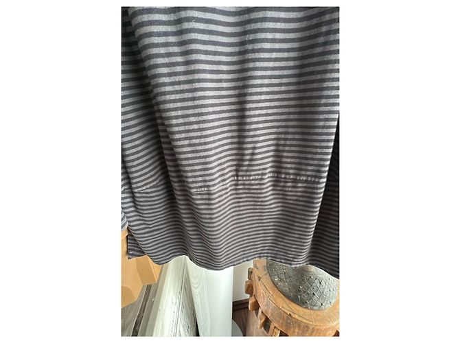Munthe Plus Simonsen Camiseta PLU de rayas grises manga larga Gris antracita - vista 7