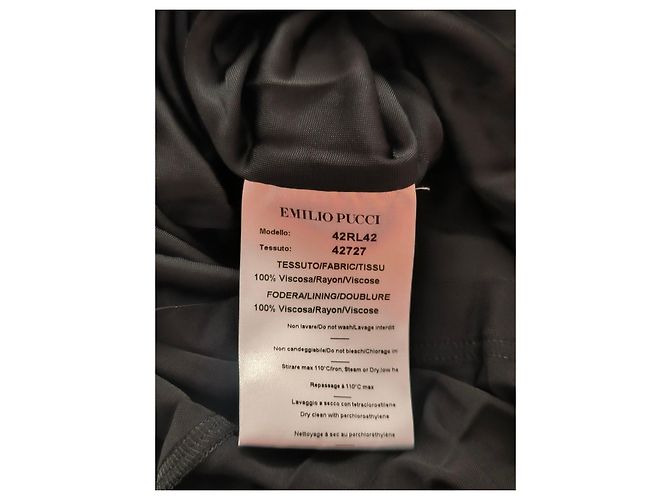 Abito Emilio Pucci Stampa Geometrica Blu e Bianca Nero Bianco Verde Grigio Blu chiaro - vista 3