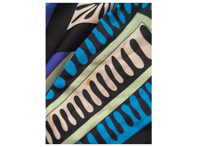 Abito Emilio Pucci Stampa Geometrica Blu e Bianca Nero Bianco Verde Grigio Blu chiaro - vista 6