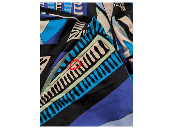 Abito Emilio Pucci Stampa Geometrica Blu e Bianca Nero Bianco Verde Grigio Blu chiaro - vista 8
