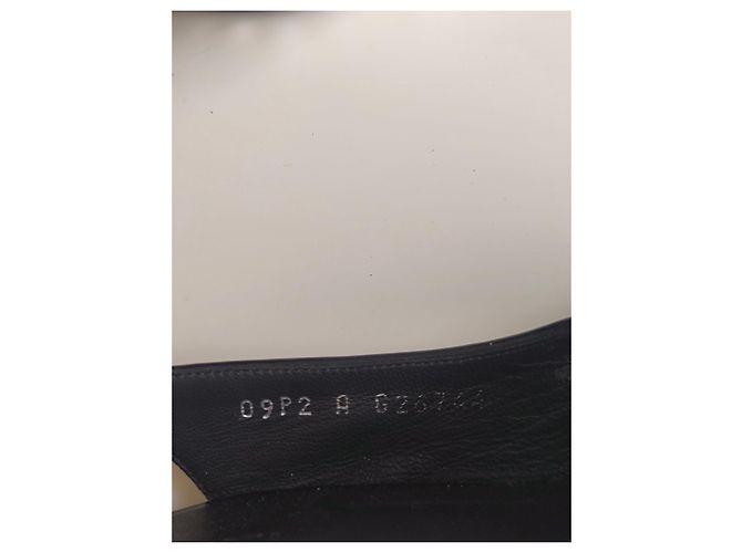 Chanel Sandali con Zeppa in Pelle Nera e Argento Nero Metallico - vista 12