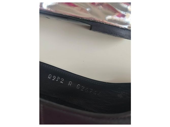 Chanel Sandali con Zeppa in Pelle Nera e Argento Nero Metallico - vista 7