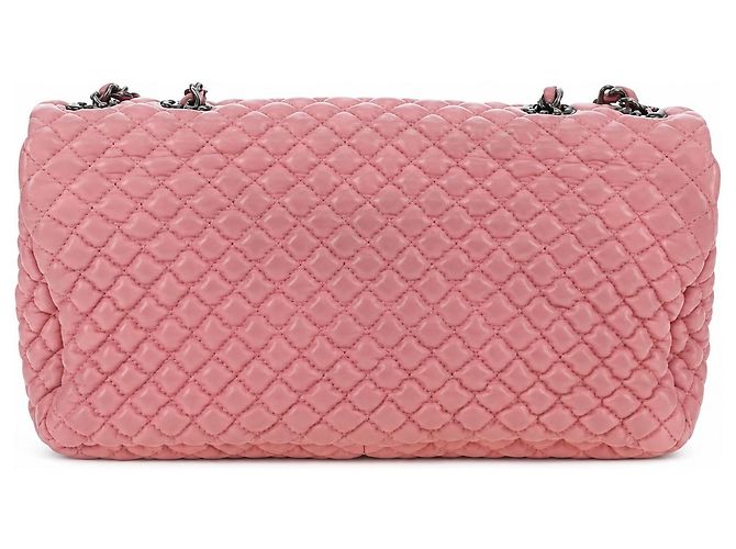 Timeless Chanel Medium Classic Flap Borsa Pelle d'Agnello Rosa - vista 2