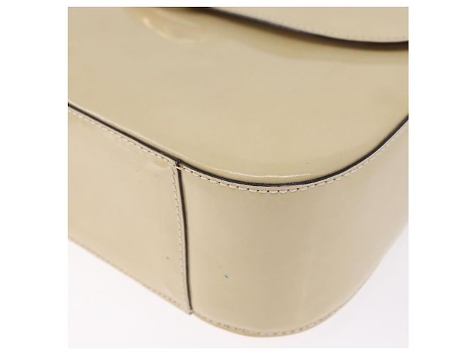 Céline Borsa a Tracolla CELINE Vernice Beige Tono Oro Auth 198345A - vista 14
