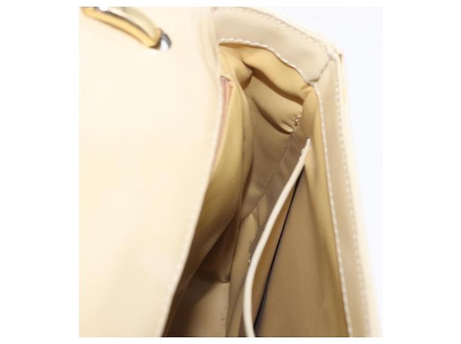 Céline Borsa a Tracolla CELINE Vernice Beige Tono Oro Auth 198345A - vista 19