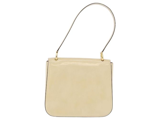 Céline Borsa a Tracolla CELINE Vernice Beige Tono Oro Auth 198345A - vista 2