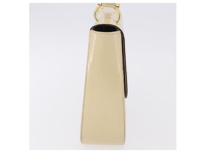 Céline Borsa a Tracolla CELINE Vernice Beige Tono Oro Auth 198345A - vista 4